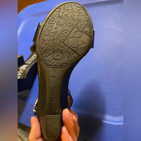 Sam & Libby black wedge sandals size‎ 8 - Picture 7 of 7